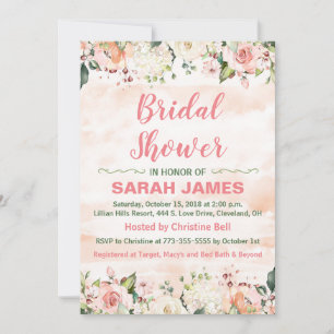 Cartes Pour Fêtes Annuelles Carton d'invitation rose et vert pour une baby sho