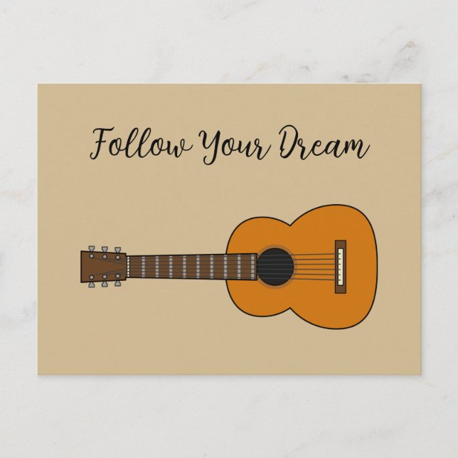 Cartes Pour Fêtes Annuelles Carton simple de guitare acoustique (Devant)