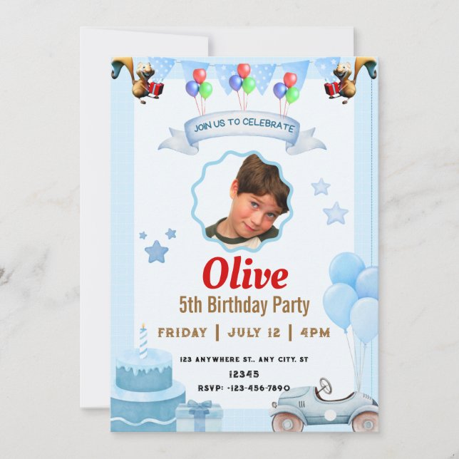 Cartes Pour Fêtes Annuelles cartons d'invitation d'anniversaire (Devant)