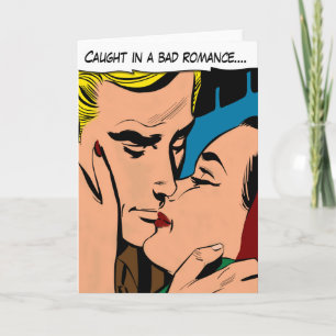 Cartes Pour Fêtes Annuelles Cartoon couple Kissing Valentine's Day