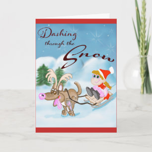 Cartes Pour Fêtes Annuelles Cartoon de Noël de chien amusant