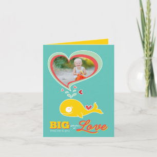 Cartes Pour Fêtes Annuelles Cartoon mignon Baleine jaune Enfant Valentine Cart