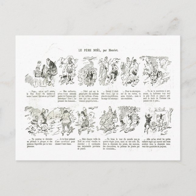 Cartes Pour Fêtes Annuelles CArtoon Pere Noel par Henriet (Devant)