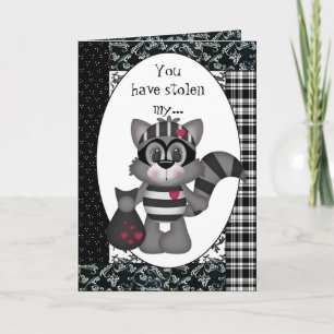 Cartes Pour Fêtes Annuelles Cartoon Raccoon Valentine's Day Greeting card