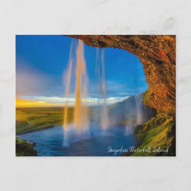 Cartes Pour Fêtes Annuelles Cascade Skogafoss, Islande (Devant)