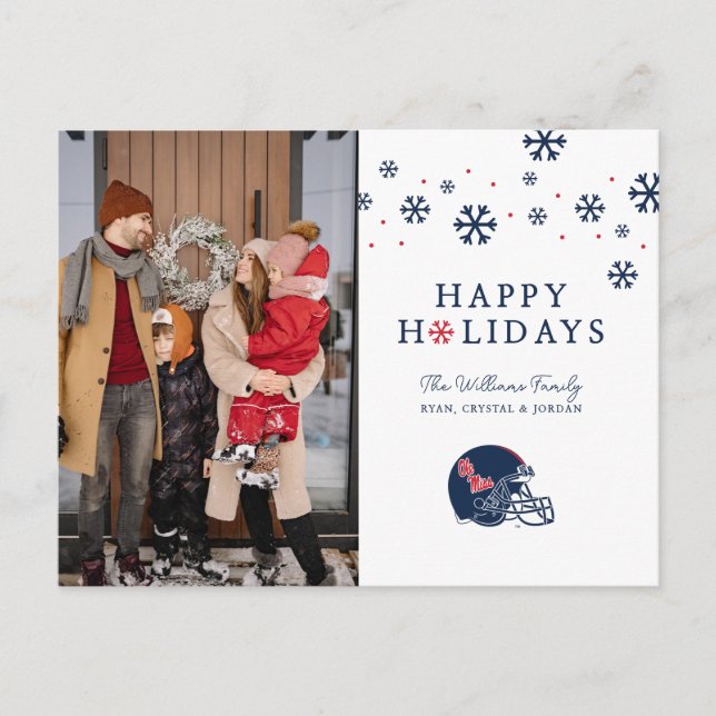 Cartes Pour Fêtes Annuelles Casque Ole Miss Football | bleu foncé (Devant)