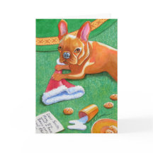 Casquette de Père Noël Bulldog français