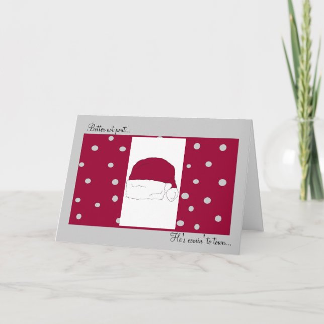 Cartes Pour Fêtes Annuelles Casquette rouge de Père Noël (Devant)