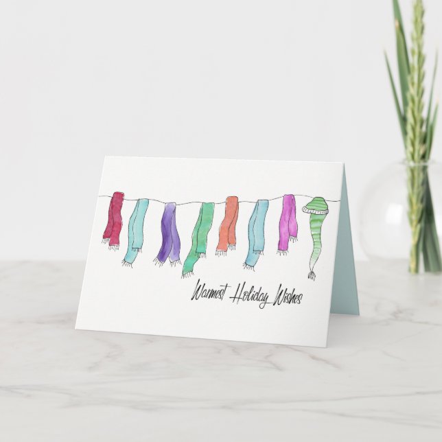 Cartes Pour Fêtes Annuelles Casquettes d'hiver et Écarts Drôle Mignonne Aquare (Devant)