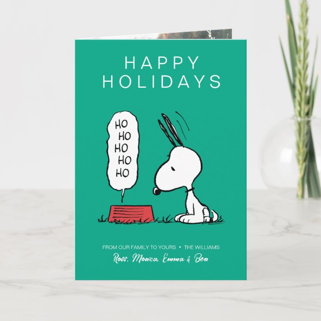 Cartes Pour Fêtes Annuelles Casse-croûte Peanuts | Snoopy Ho Ho Ho (Devant)