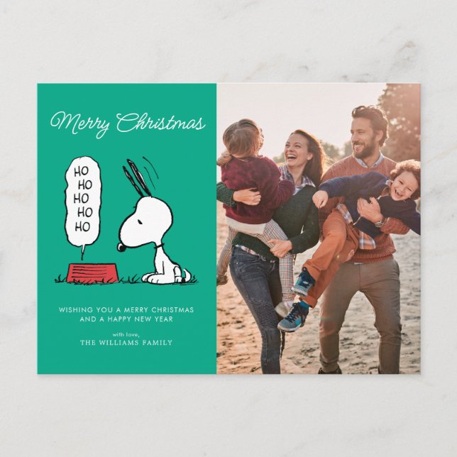 Cartes Pour Fêtes Annuelles Casse-croûte Peanuts | Snoopy Ho Ho Ho (Devant)