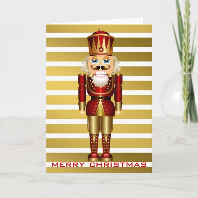 Cartes Pour Fêtes Annuelles Casse-noisette rouge et or (Devant)