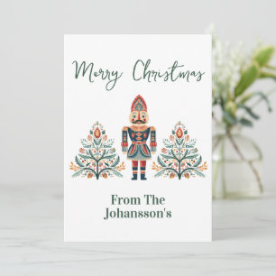 Cartes Pour Fêtes Annuelles Casse-noisette scandinave Nom personnalisé Noël
