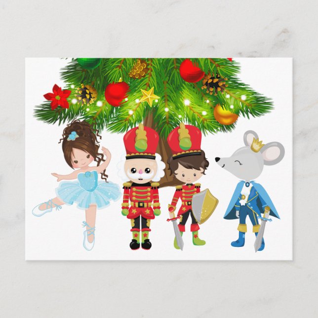 Cartes Pour Fêtes Annuelles Casse-noix, Clara, Soldat, Souris King Ballet (Devant)