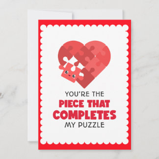 Cartes Pour Fêtes Annuelles Casse-tête Cœur Rouge Vous êtes la pièce manquante
