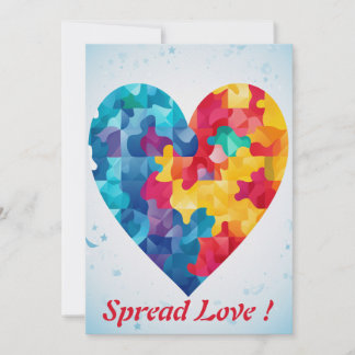 Cartes Pour Fêtes Annuelles Casse-tête d'amour Cœur Arc-en-ciel Personnalisé
