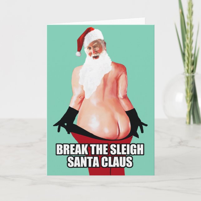Cartes Pour Fêtes Annuelles Cassez Sleigh le père noël (Devant)