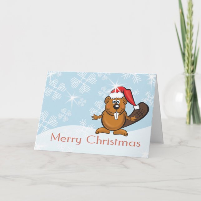 Cartes Pour Fêtes Annuelles castor de noël (Devant)