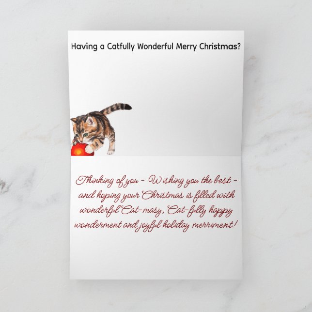 Cartes Pour Fêtes Annuelles Cat-masy Purrfect Christmas Kitty Cat Cute (Intérieur)