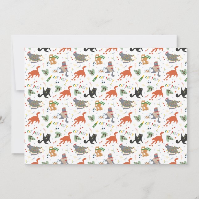 Cartes Pour Fêtes Annuelles Cat Party Chaotic Christmas (Devant)
