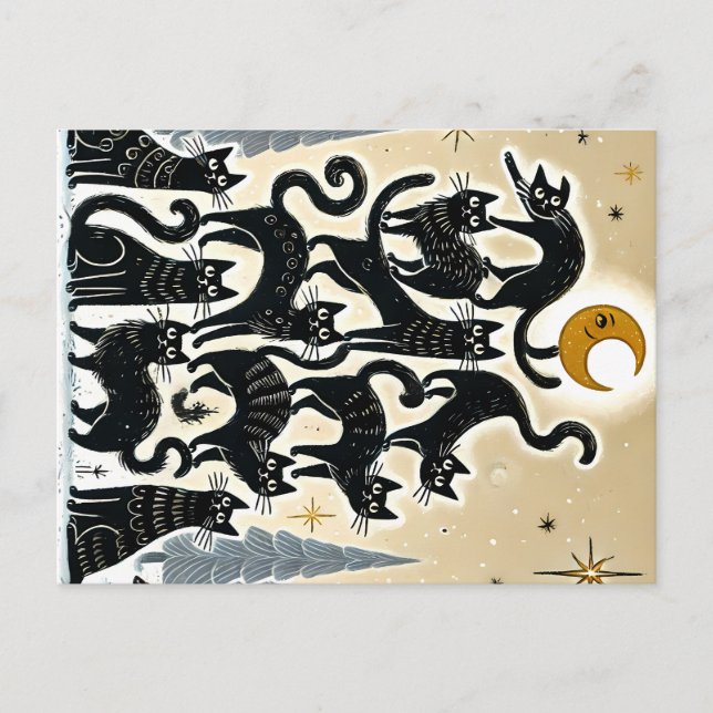 Cartes Pour Fêtes Annuelles Cat Tree Holiday (Devant)