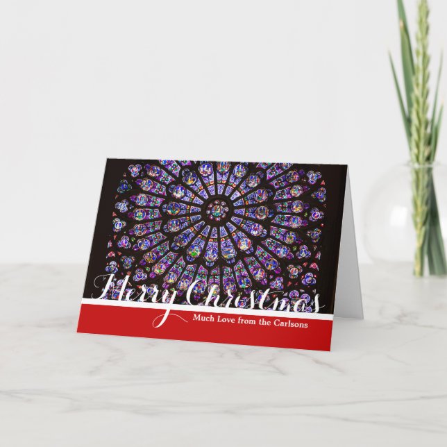 Cartes Pour Fêtes Annuelles Cathédrale Notre-Dame de Paris Rose (Devant)