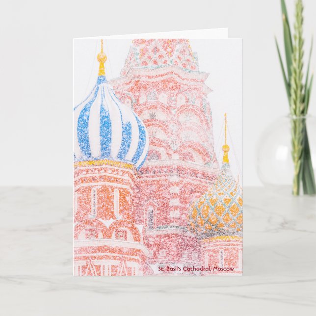 Cartes Pour Fêtes Annuelles Cathédrale Saint-Basile, Moscou, Tournée de neige (Devant)