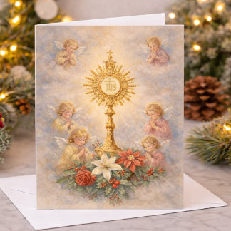 Cartes Pour Fêtes Annuelles Catholic Christmas Eucharistic Adoration Angels