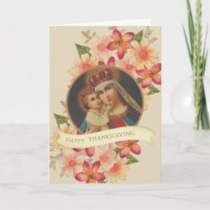Cartes Pour Fêtes Annuelles Catholique Action de grâces Jésus Béni Vierge Mari