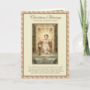 Cartes Pour Fêtes Annuelles Catholique Jésus Écriture de Noël Vierge Marie