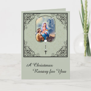 Cartes Pour Fêtes Annuelles Catholique Noël Rosaire Sainte Famille Religieux