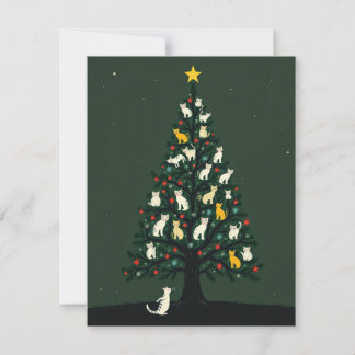 Cartes Pour Fêtes Annuelles Catmas Tree - Le voeu de vacances parfait