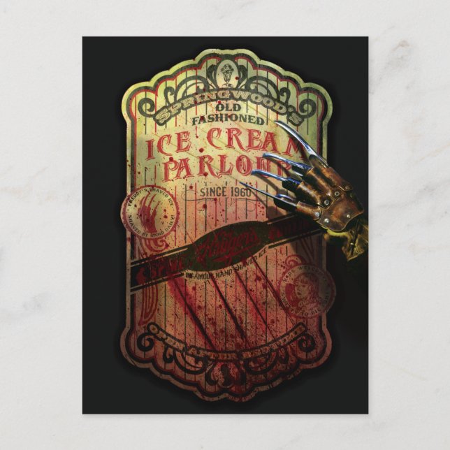 Cartes Pour Fêtes Annuelles Cauchemar sur Elm Street | Crème Glacée de Springw (Devant)