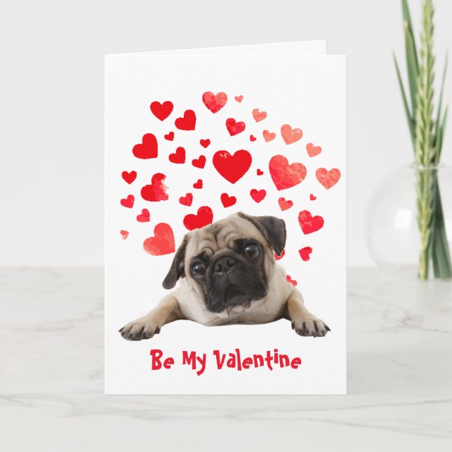 Cartes Pour Fêtes Annuelles Cause I Woof Love You Pug Dog  Saint-Valentin (Devant)