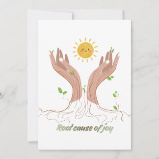 Cartes Pour Fêtes Annuelles Cause profonde de joie | Mains de la nature et sol