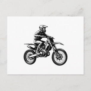 Cartes Pour Fêtes Annuelles Cavalier de moto cross 