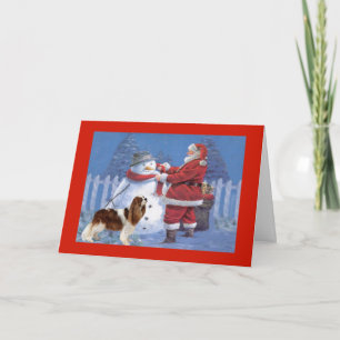 Cartes Pour Fêtes Annuelles Cavalier King Charles Spaniel Noël Snowman