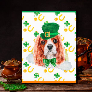 Cartes Pour Fêtes Annuelles Cavalier King Chien Shamrock Saint Patricks Day