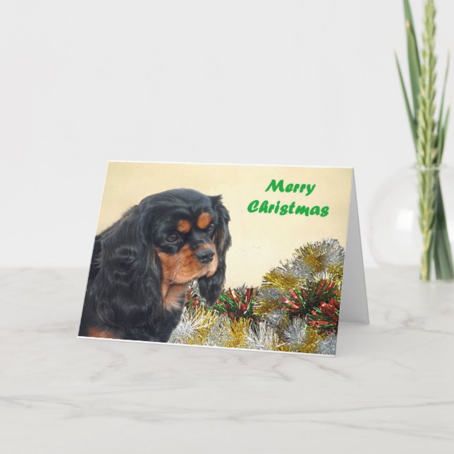 Cartes Pour Fêtes Annuelles Cavalier noir et bronzage de Noël (Devant)