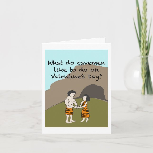 Cartes Pour Fêtes Annuelles Caveman Valentine (Devant)