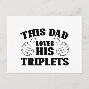 Cartes Pour Fêtes Annuelles Ce papa aime ses triplés - Cadeau pour papa avec T
