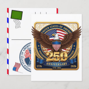 Cartes Pour Fêtes Annuelles Célébration de 250 ans des États-Unis : Amérique 1