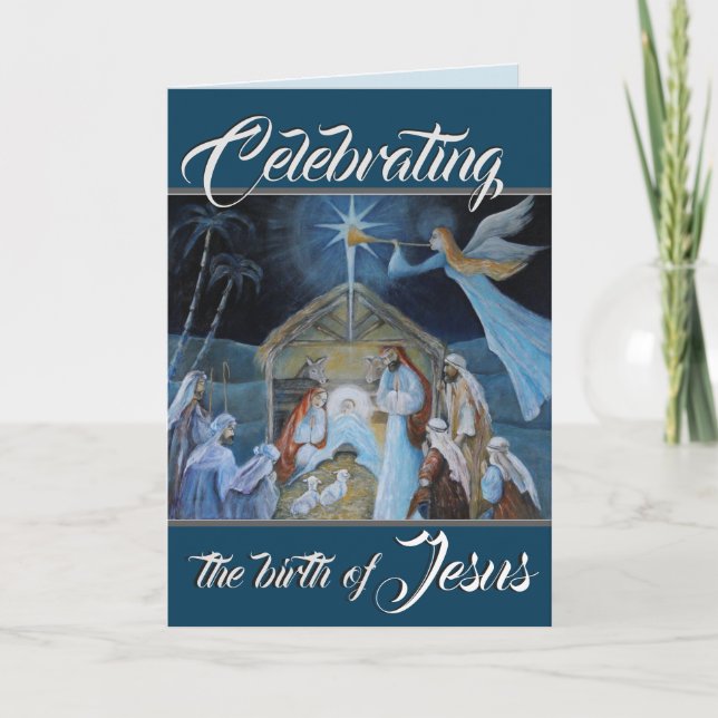 Cartes Pour Fêtes Annuelles Célébration de la naissance de Jésus, Nativité de  (Devant)