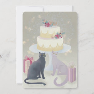 Cartes Pour Fêtes Annuelles Célébration Féline Élégante et Festive