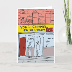 Cartes Pour Fêtes Annuelles Célébrez NYC ! La boulangerie de Knish de Yonah Sc