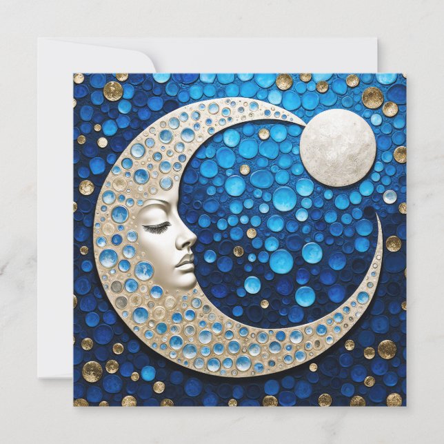 Cartes Pour Fêtes Annuelles Celeste : Femme dans la lune (Devant)