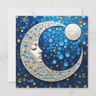 Cartes Pour Fêtes Annuelles Celeste : Femme dans la lune