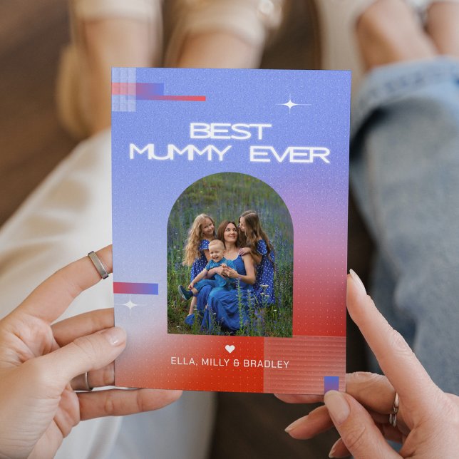 Cartes Pour Fêtes Annuelles Céleste MEILLEURE MUMMY JAMAIS Fête des Mères Phot (Créateur téléchargé)