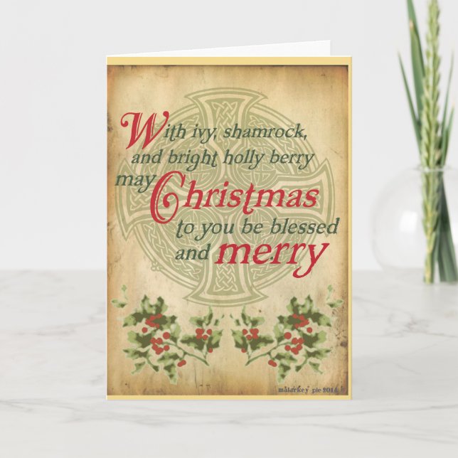 Cartes Pour Fêtes Annuelles Celtic Ivy Holly Christmas (Devant)