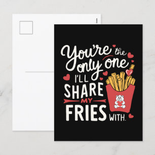 Cartes Pour Fêtes Annuelles Celui que je partagerai Mes Fries avec des Valenti